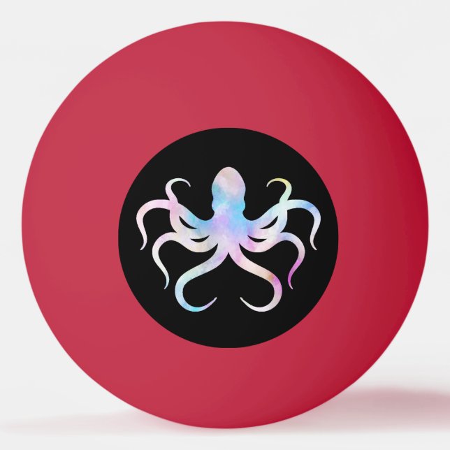 Watercolor octopus ping pong ball (Front)