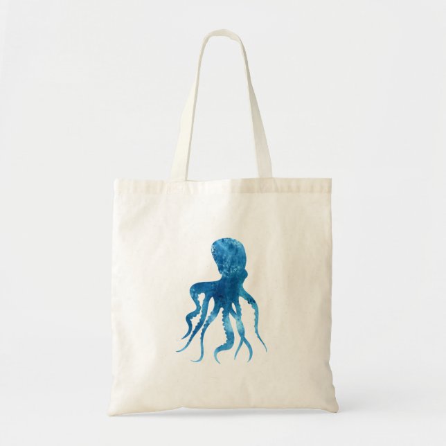 Watercolor octopus silhouette tote bag (Front)