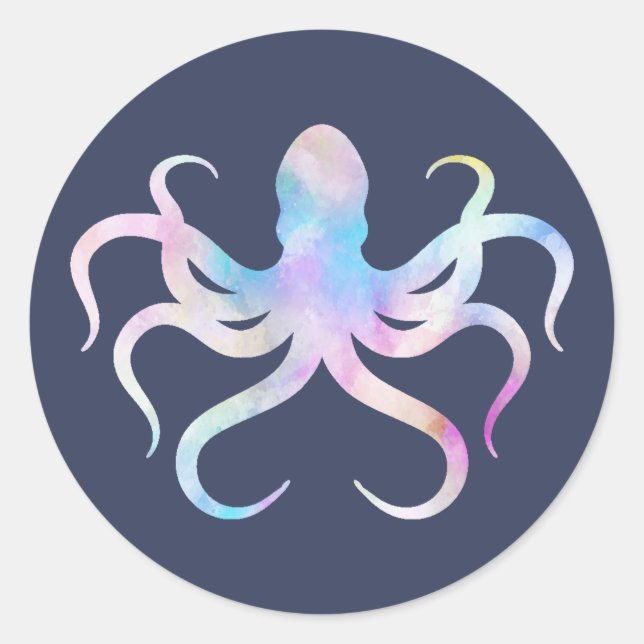 Watercolor octopus Sticker (Front)