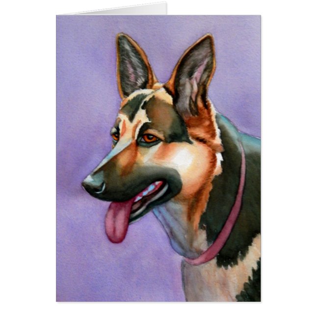 Watercolor  of a German Shepherd r (Front)