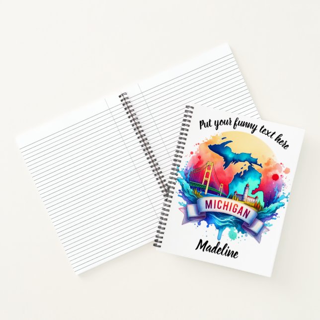 Watercolor of American states: Michigan Notebook (Inside)