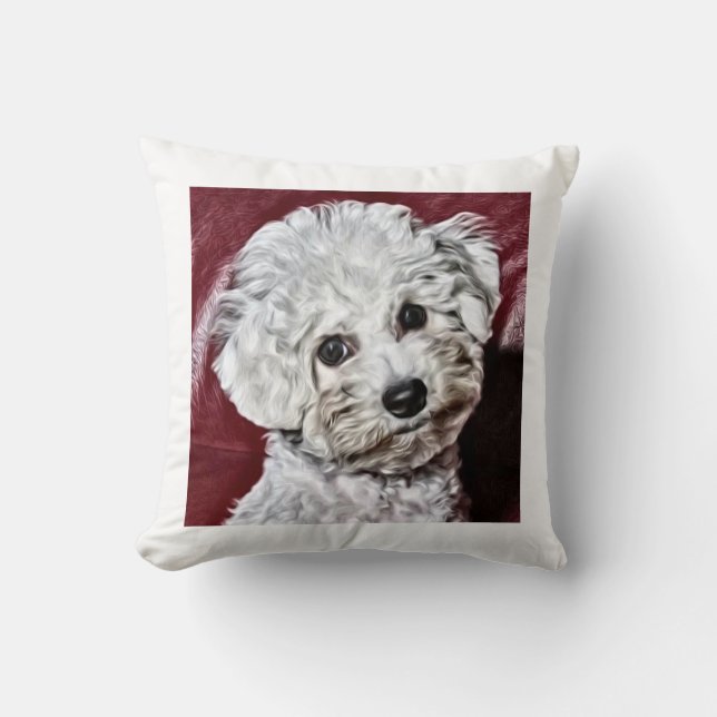 Watercolor of Bichon Anti-yaw Cushion (Front)