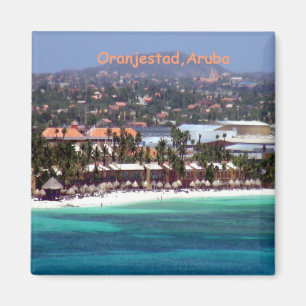 Watercolor of Oranjestad, Aruba Magnet