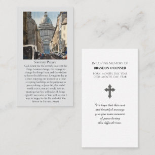 Watercolor of Paris Blue Red Yellow Prayer Card