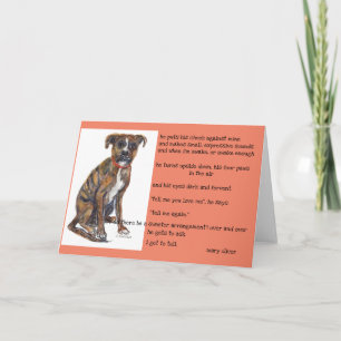 watercolor of rescue Izzy & Mary Oliver love poem Card