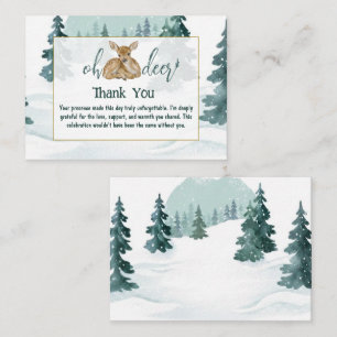 Watercolor Oh Deer Winter Wonderland Thank You  Enclosure Card