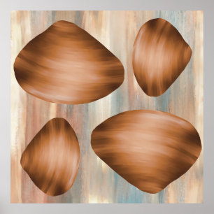 Watercolor Oil Seashell Art Poster