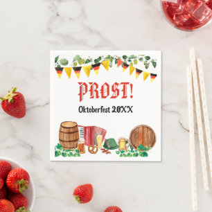 Watercolor Oktoberfest German Party Napkin