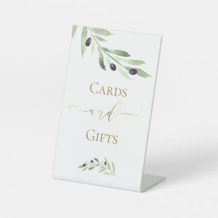 watercolor olive branch cards and gifts sign
