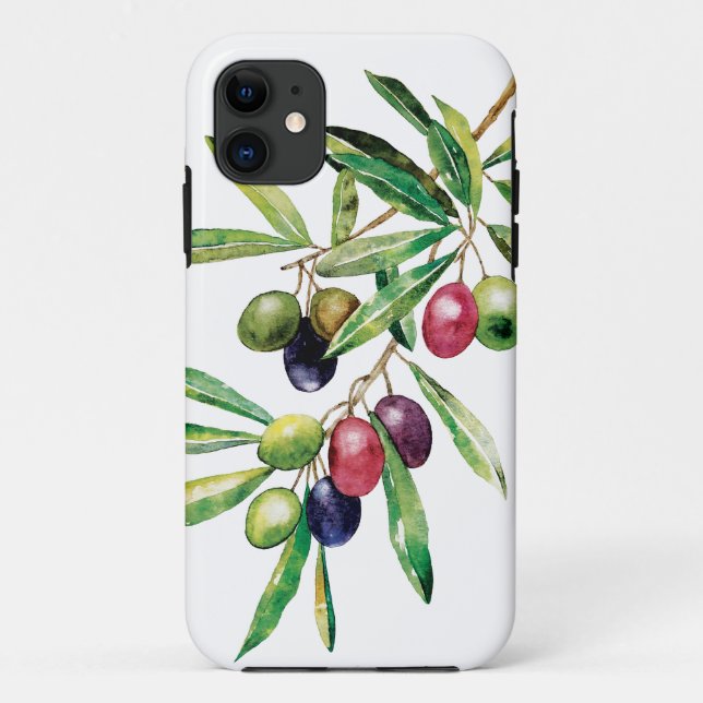 Watercolor Olive Branch Case-Mate iPhone Case (Back)