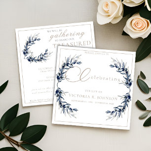 Watercolor Olive Branch Celebration of Life Invitation