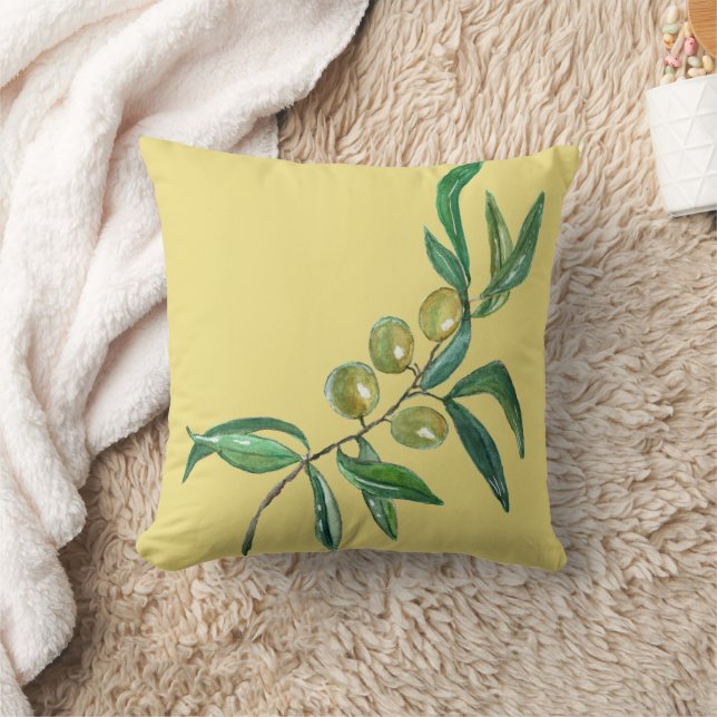 Watercolor Olive Branch Cushion (Blanket)