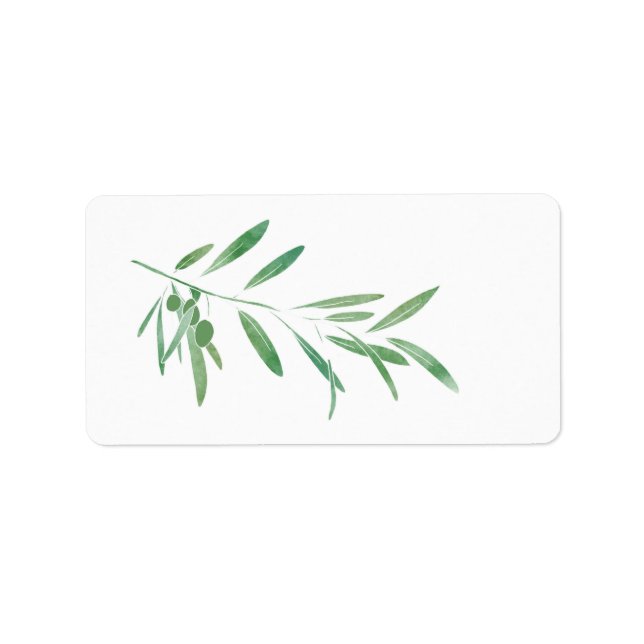 Watercolor Olive Branch Label (Front)