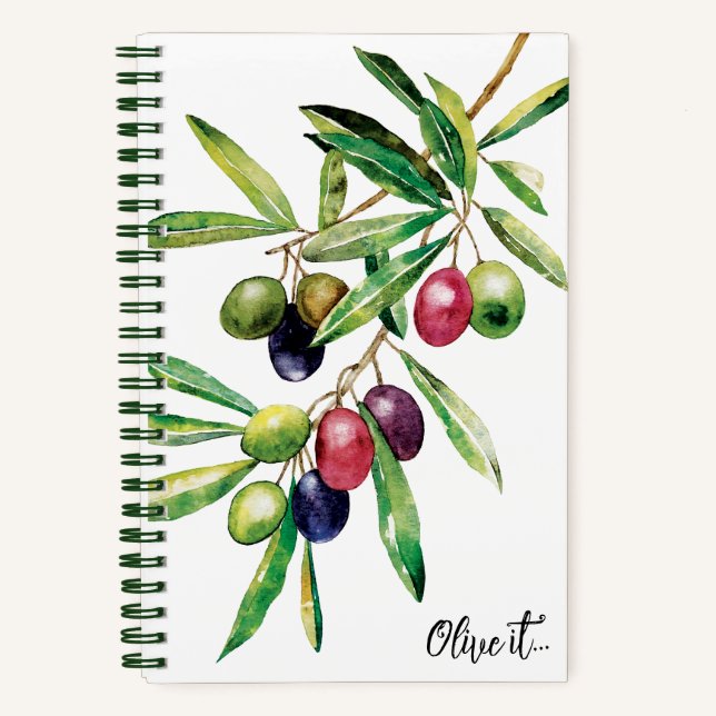 Watercolor Olive Branch Notebook (Front)