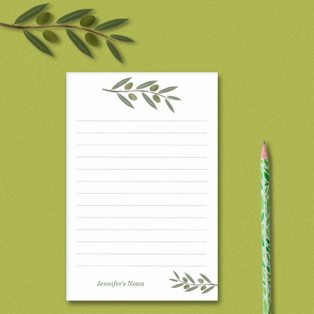 Watercolor Olive Branch Post-it Notes (Watercolor Olive Branch Post-it Notes)