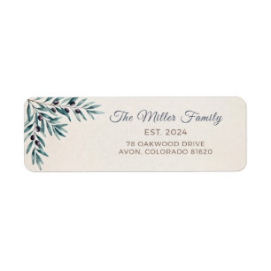 Watercolor Olive Branch Return Address Label