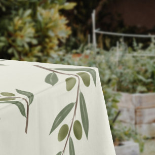Watercolor Olive Branch Tablecloth