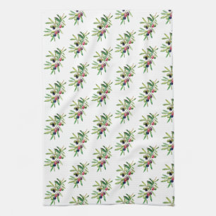 Watercolor Olive Branch Tea Towel