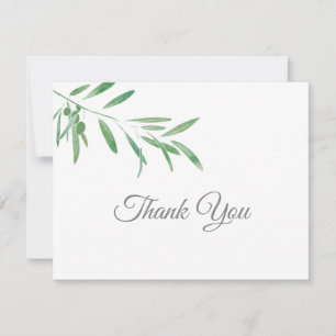Watercolor Olive Branch Thank You Card