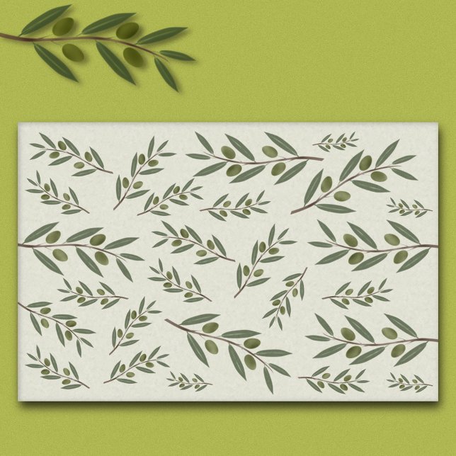 Watercolor Olive Branch Tissue Paper (Watercolor Olive Branch Tissue Paper)