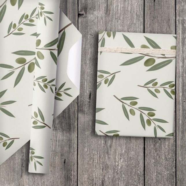 Watercolor Olive Branch Wrapping Paper (Watercolor Olive Branch Wrapping Paper)