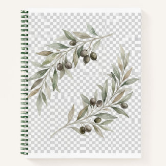 Watercolor Olive Branches – Scandinavian Botanical Notebook