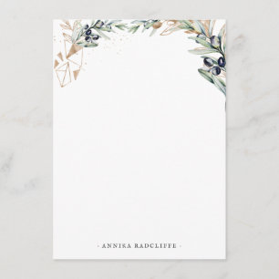 Watercolor Olive Grove   Personalised Stationery Enclosure Card