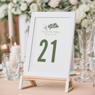 Watercolor Olive Orchard   Wedding Table Number