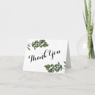 Watercolor Olive Orchard Wedding Thank You Card