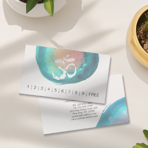 Watercolor Om Symbol YOGA Instructor Loyalty Punch Card