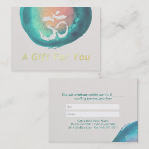 Watercolor OM YOGA Instructor Gift Certificate