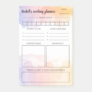 Watercolor Ombre Daily Writing Planner Post-it Notes