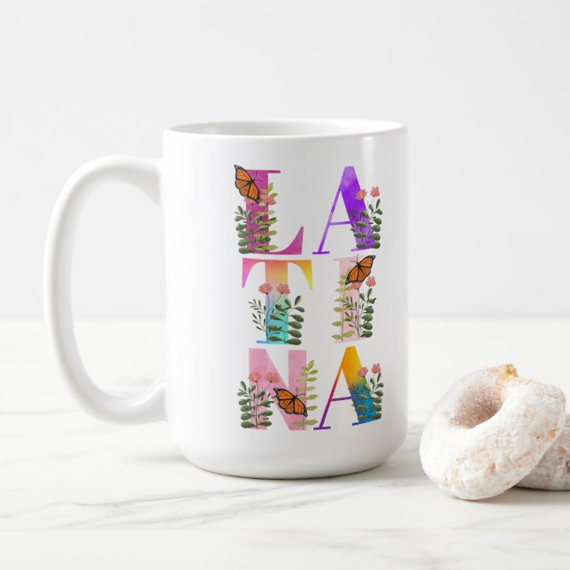 Watercolor Ombre Latina  Coffee Mug (With Donut)