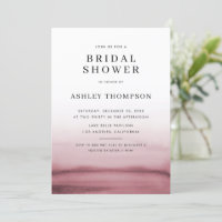 Watercolor Ombre Red Modern Bridal Shower