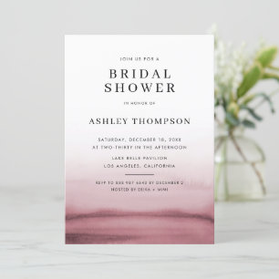 Watercolor Ombre Red Modern Bridal Shower Invitation