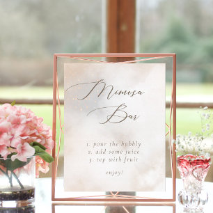 Watercolor On Cloud 9 Bridal Shower Mimosa Bar Poster