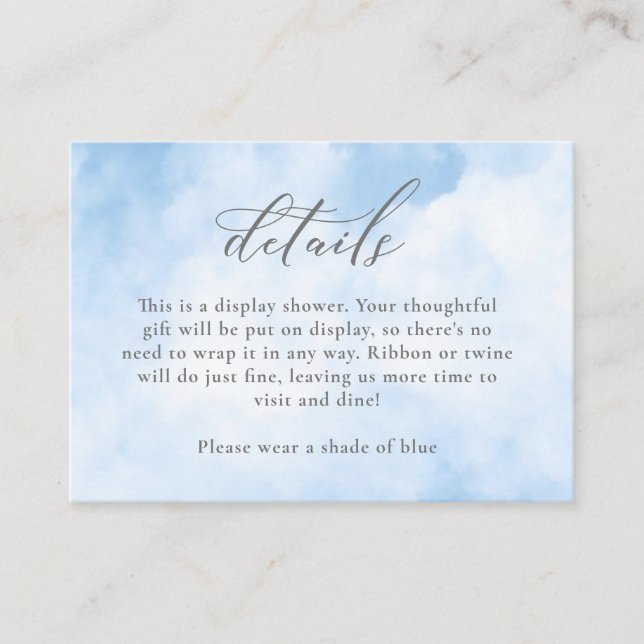 Watercolor On Cloud 9 Shower Details   Enclosure Card (Front)