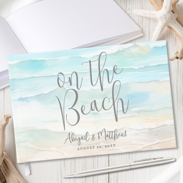 Watercolor On The Beach Wedding Guest Book (Watercolor On The Beach Wedding Guest Book)