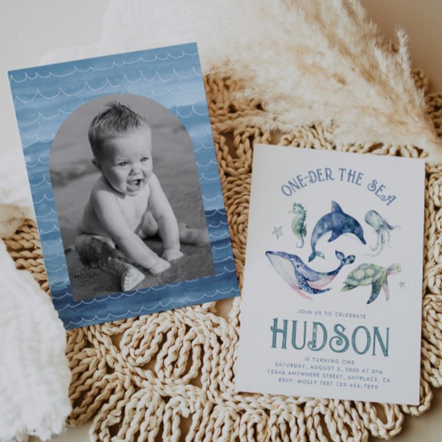 Watercolor One-der the Sea Invitation (Creator Uploaded)