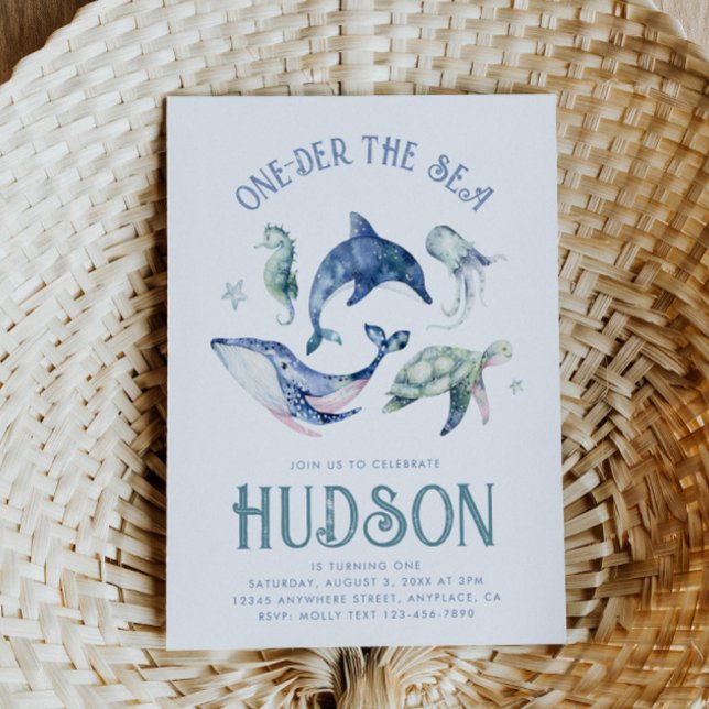 Watercolor One-der the Sea Invitation (Creator Uploaded)