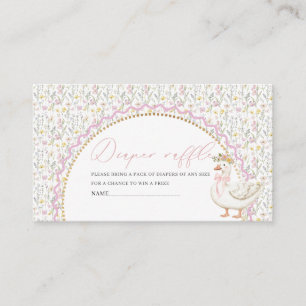 Watercolor one silly goose baby shower diaper raf Enclosure Card