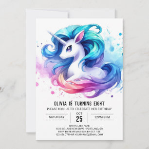 Watercolor Online Horse Birthday Invitation