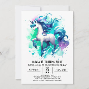 Watercolor Online Horse Birthday Invitation
