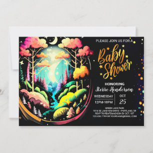 Watercolor Online Woodland Editable Baby Shower Invitation