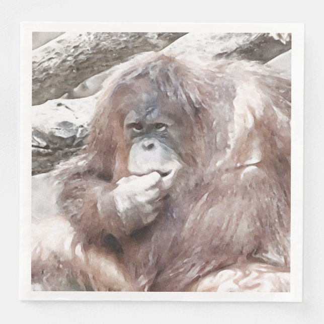 Watercolor Orang 2 Napkin (Front)