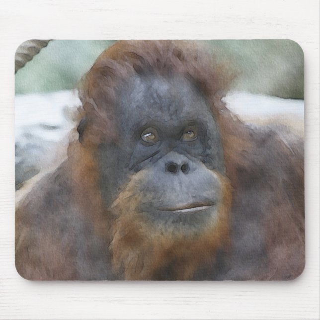 Watercolor Orang Mouse Pad (Front)