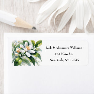 Watercolor Orange Blossom Citrus return address Label