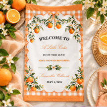 Watercolor Orange Citrus Little Cutie baby shower
