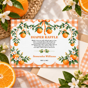 Watercolor Orange Citrus Little Cutie baby shower Enclosure Card