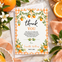 Watercolor Orange Citrus Little Cutie baby shower